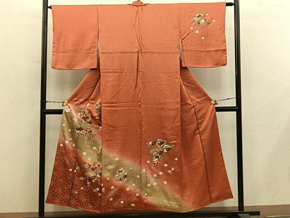 平和屋着物■訪問着　色紙菊花文　暈し染め　金彩　正絹　逸品　BAAY1148mz
