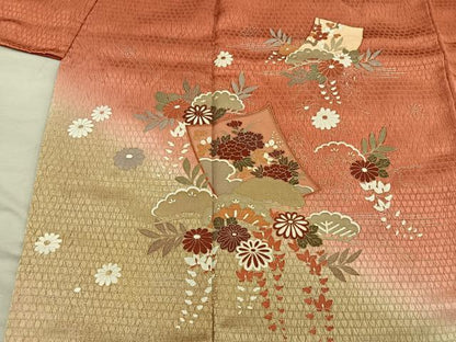 平和屋着物■訪問着　色紙菊花文　暈し染め　金彩　正絹　逸品　BAAY1148mz