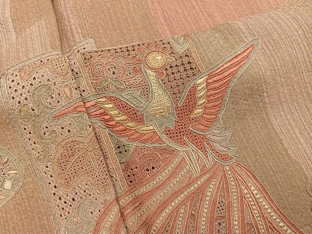 平和屋着物■訪問着　総刺繍　スワトウ刺繍　鳳凰花文　正絹　逸品　BAAY1172mz