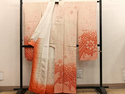 平和屋着物▼豪華振袖　総絞り　菊花文　正絹　逸品　BAAY1183mz