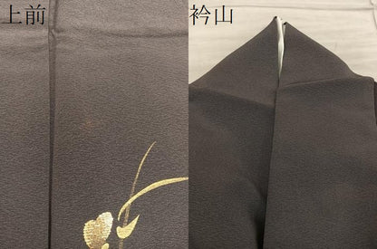 平和屋着物●訪問着　竹屋町刺繍　草花文　金糸　正絹　逸品　BAAY1189mz