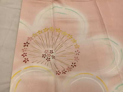 平和屋着物●訪問着　刺繍　梅花文　暈し染め　金彩　正絹　逸品　BAAY1192mz
