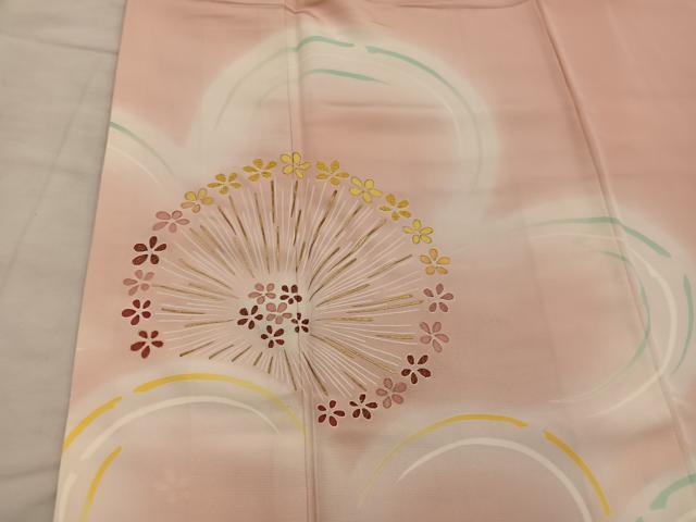 平和屋着物●訪問着　刺繍　梅花文　暈し染め　金彩　正絹　逸品　BAAY1192mz