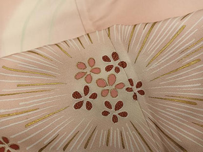 平和屋着物●訪問着　刺繍　梅花文　暈し染め　金彩　正絹　逸品　BAAY1192mz