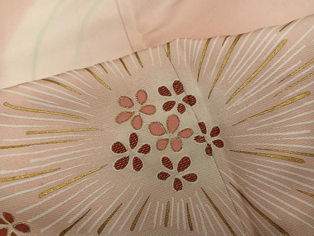 平和屋着物●訪問着　刺繍　梅花文　暈し染め　金彩　正絹　逸品　BAAY1192mz