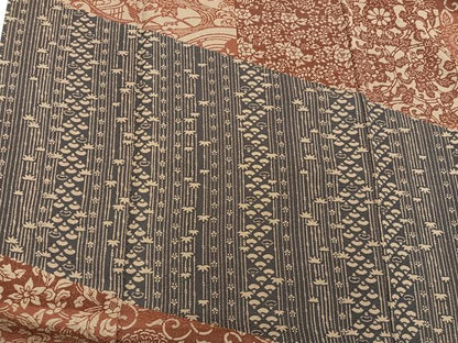 平和屋着物●訪問着　型染め　扇面花文　正絹　逸品　BAAY1196mz