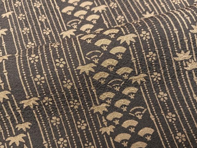 平和屋着物●訪問着　型染め　扇面花文　正絹　逸品　BAAY1196mz