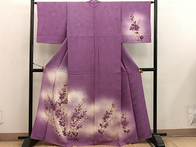 平和屋着物■訪問着　枝葉文　暈し染め　正絹　逸品　BAAY1224mz