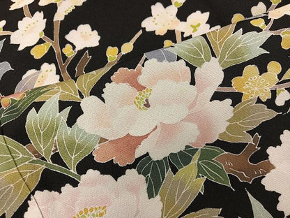 平和屋着物●豪華黒留袖　友禅　枝花文　鈴乃屋扱い　正絹　逸品　BAAY1227mz