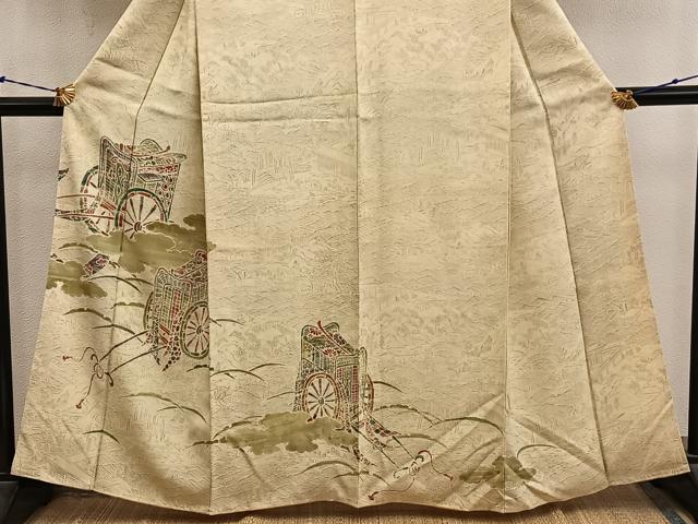 平和屋着物■訪問着　御所車花文　正絹　逸品　BAAY1238mz