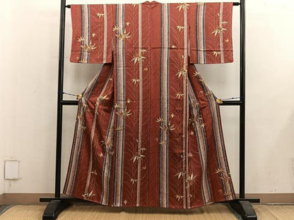 平和屋着物■上質な小紋　舞蝶花文　金彩　正絹　逸品　BAAY1239mz