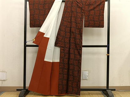 平和屋着物■本場村山大島紬　菊花文　正絹　逸品　BAAY1254mz