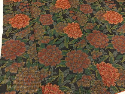 平和屋着物■本場大島紬　7マルキ　草花文　正絹　逸品　BAAY1256mz