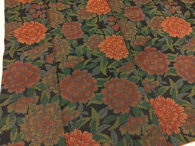 平和屋着物■本場大島紬　7マルキ　草花文　正絹　逸品　BAAY1256mz