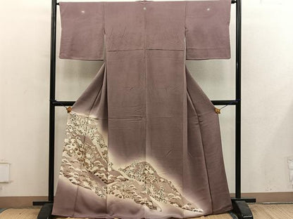 平和屋着物■豪華色留袖　菊梅花文　暈し染め　金彩　鬼しぼ縮緬　正絹　逸品　BAAY1258mz