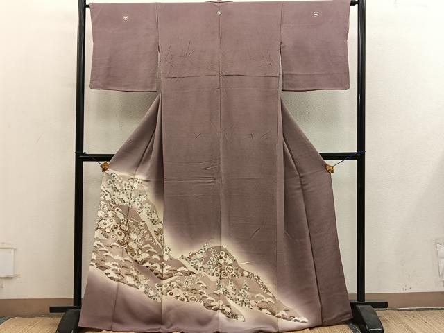 平和屋着物■豪華色留袖　菊梅花文　暈し染め　金彩　鬼しぼ縮緬　正絹　逸品　BAAY1258mz