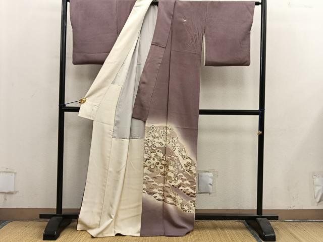 平和屋着物■豪華色留袖　菊梅花文　暈し染め　金彩　鬼しぼ縮緬　正絹　逸品　BAAY1258mz