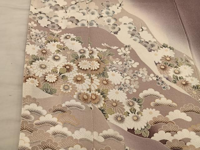 平和屋着物■豪華色留袖　菊梅花文　暈し染め　金彩　鬼しぼ縮緬　正絹　逸品　BAAY1258mz