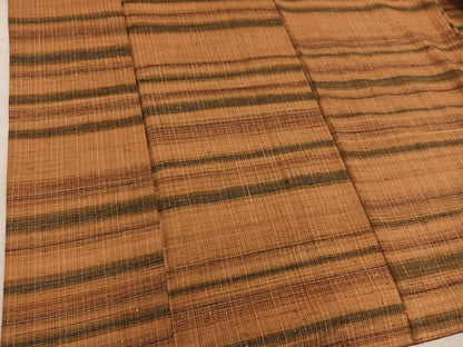 平和屋着物■上質な紬　横段文　正絹　逸品　BAAY1260mz