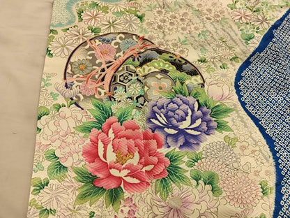 平和屋着物■豪華振袖　駒刺繍　絞り　鼓花文　正絹　逸品　BAAY1265mz