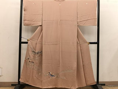 平和屋着物■豪華色留袖　人物文　寿光織　金銀糸　正絹　逸品　BAAY1270mz