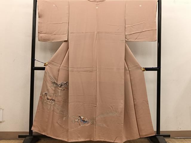 平和屋着物■豪華色留袖　人物文　寿光織　金銀糸　正絹　逸品　BAAY1270mz