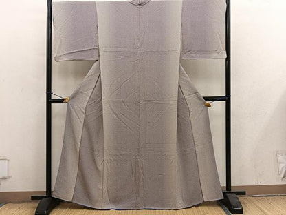 平和屋着物■江戸小紋　幾何学文様　暈し染め　正絹　逸品　BAAY1271mz