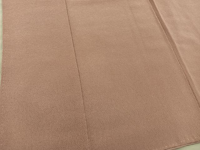 平和屋着物●上質な色無地　宍色　鬼しぼ縮緬　正絹　逸品　BAAY1272mz