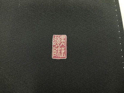 平和屋着物■豪華黒留袖　友禅　作家物　花鳥文　正絹　逸品　BAAY1274mz