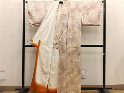 平和屋着物■上質な小紋　草葉文　正絹　逸品　BAAY1277mz