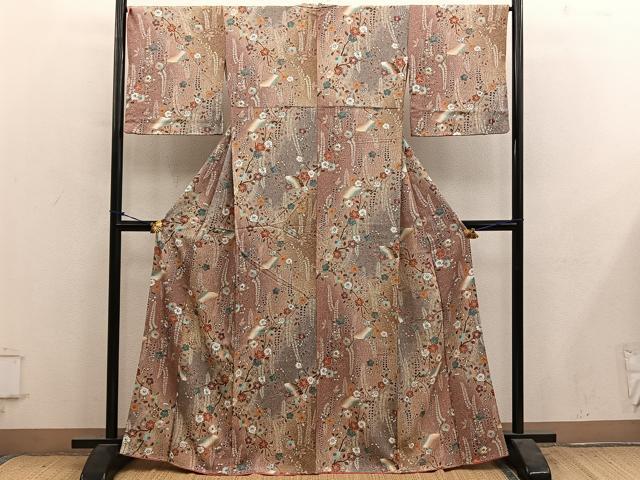 平和屋着物■上質な小紋　辻が花　金彩　正絹　逸品　BAAY1278mz