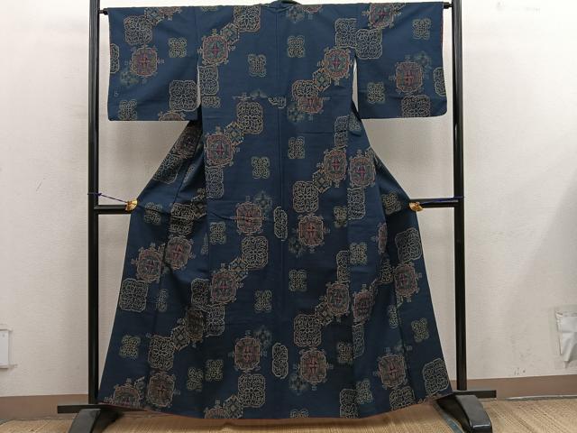 平和屋着物■上質な紬　草花文　正絹　逸品　BAAY1281mz