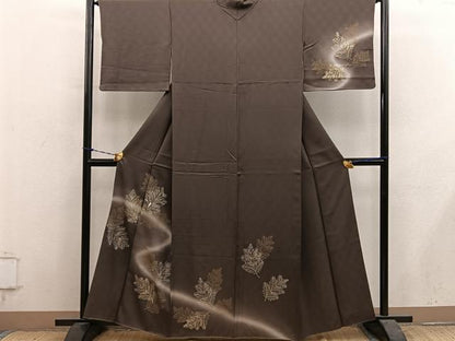 平和屋着物●訪問着　松葉文　暈し染め　金彩　正絹　逸品　BAAY1283mz