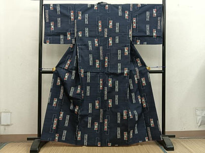 平和屋着物■上質な紬　短冊花文　正絹　逸品　BAAY1285mz