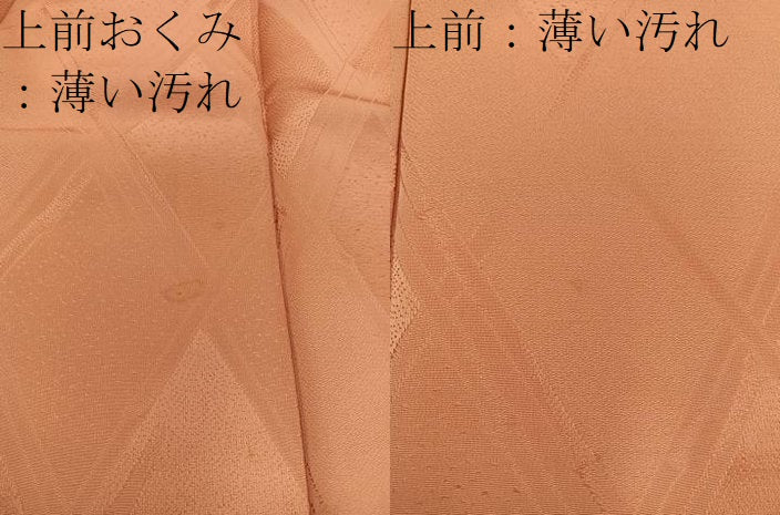 平和屋着物■上質な色無地　菱地紋　黄丹色　正絹　逸品　BAAY1286mz