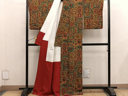 平和屋着物■上質な小紋　花鳥文　正絹　逸品　未使用　BAAY1289mz