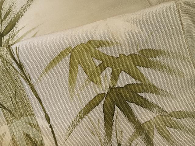 平和屋着物■訪問着　紬地　手描き　笹竹文　暈し染め　正絹　逸品　BAAY1293mz