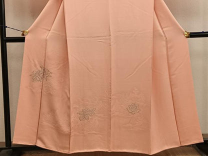 平和屋着物■訪問着　草花文　寿光織　銀糸　正絹　逸品　BAAY1294mz