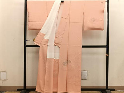 平和屋着物■訪問着　草花文　寿光織　銀糸　正絹　逸品　BAAY1294mz
