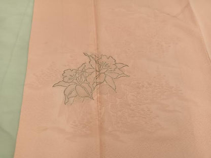 平和屋着物■訪問着　草花文　寿光織　銀糸　正絹　逸品　BAAY1294mz