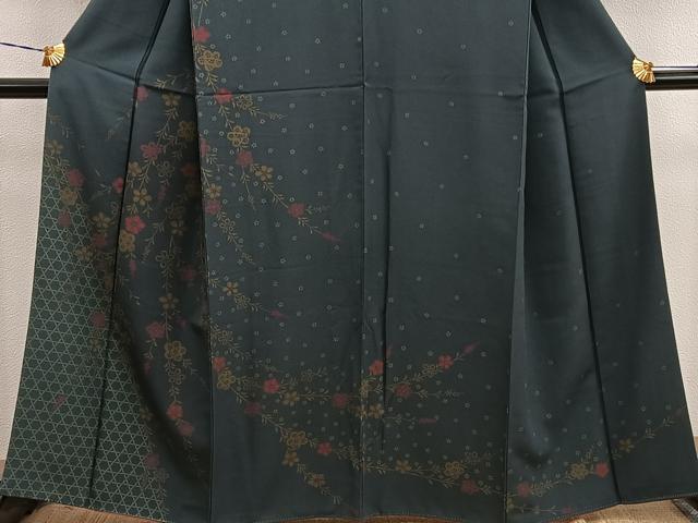 平和屋着物●訪問着　枝垂れ梅　正絹　逸品　BAAY1295mz