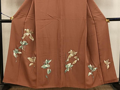 平和屋着物■訪問着　枝葉文　ろうけつ染め　正絹　逸品　BAAY1296mz