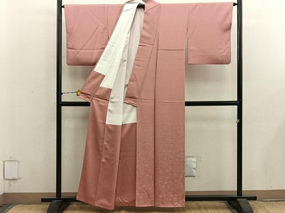 平和屋着物●無地絵羽訪問着　箔散らし地紋　曙色　正絹　逸品　BAAY1298mz