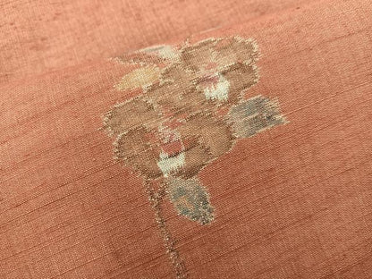 平和屋着物■上質な紬　枝花文　正絹　逸品　BAAY1315mz