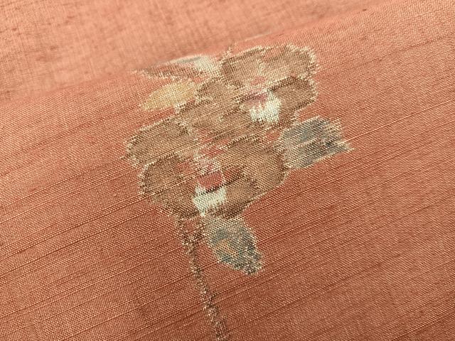 平和屋着物■上質な紬　枝花文　正絹　逸品　BAAY1315mz