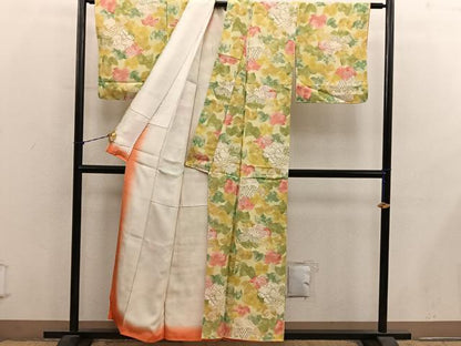 平和屋着物■上質な小紋　草花文　正絹　逸品　BAAY1319mz