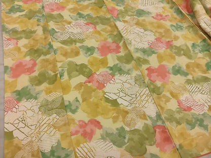 平和屋着物■上質な小紋　草花文　正絹　逸品　BAAY1319mz