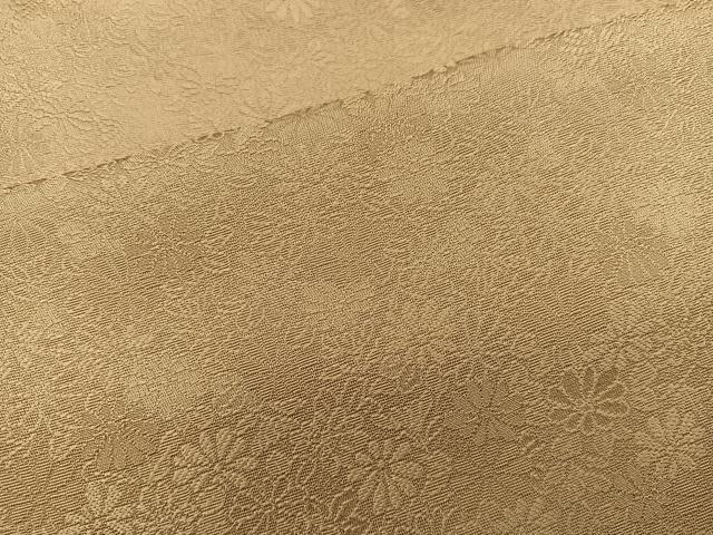 平和屋着物●上質な色無地　菊地紋　玉蜀黍色　正絹　逸品　未使用　BAAY1322mz