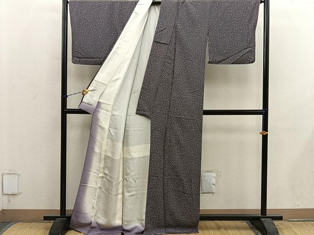 平和屋着物●上質な小紋　草花文　正絹　逸品　BAAY1325mz