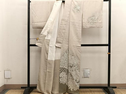 平和屋着物■訪問着　籬菊花文　正絹　逸品　BAAY1348mz